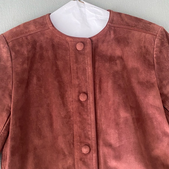 Women's Suede Jacket - Rich Brown - Picture 4 of 7